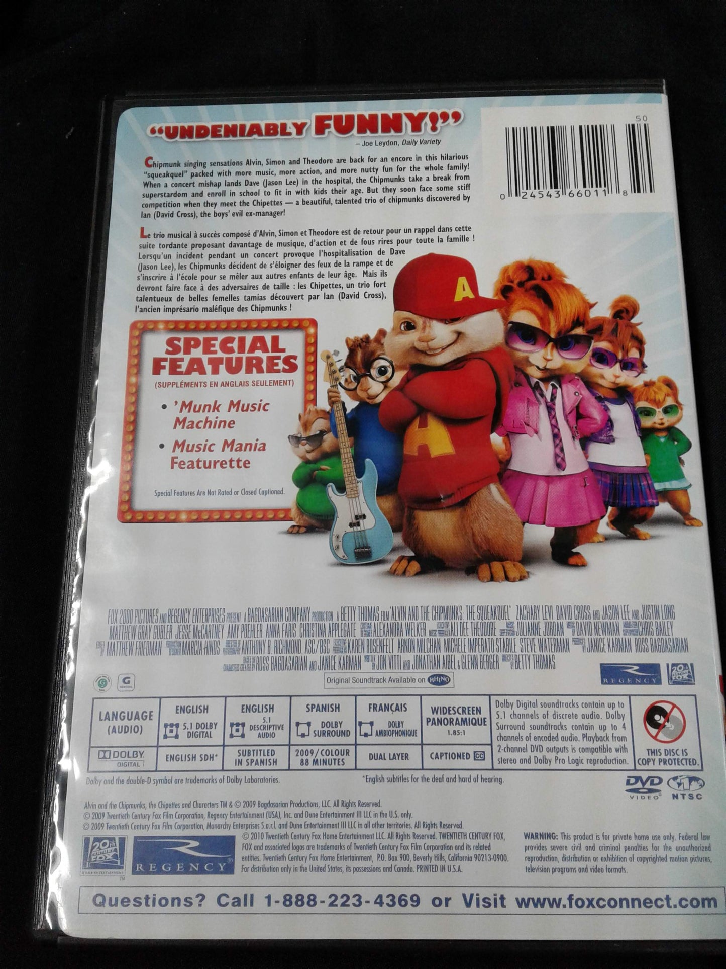 DVD Alvin et les Chipmunks la suite