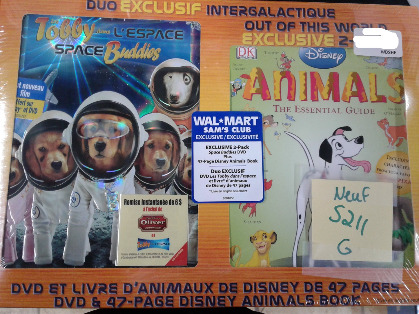 DVD et livre animaux de Disney Tobby dans l'espace et animals