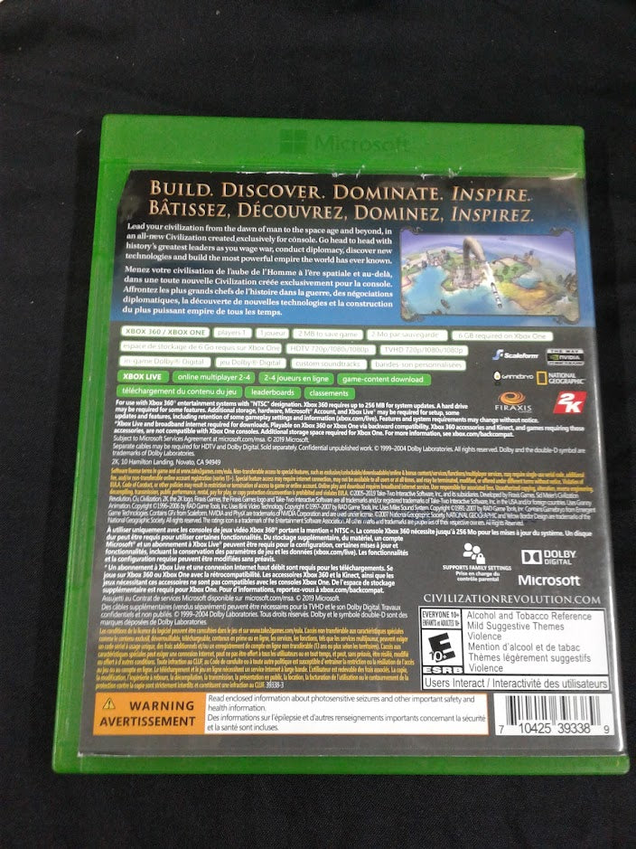 Xbox one 360 Civilization revolution