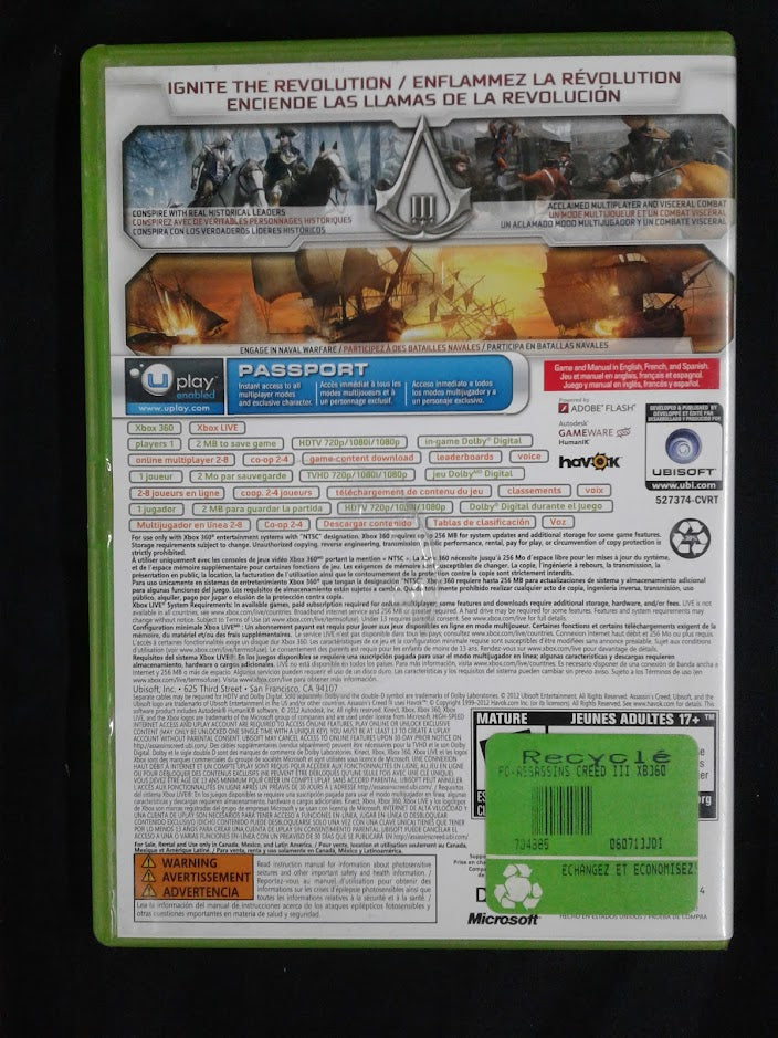 Xbox Assassins creed III