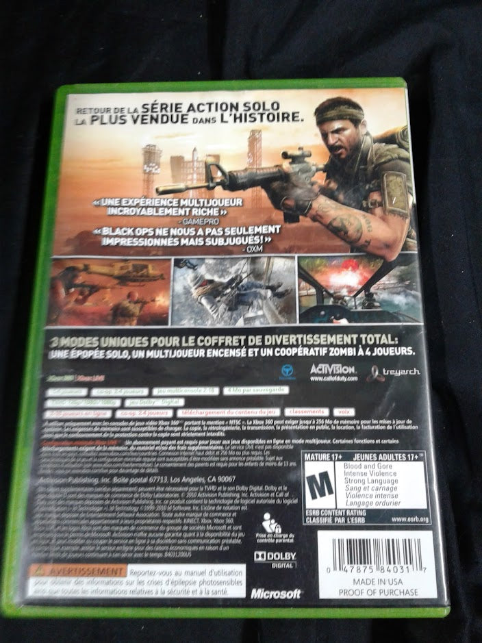 Xbox 360 Call of duty Black ops