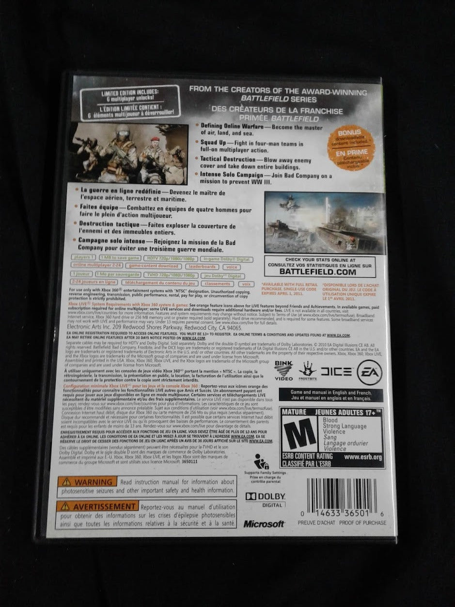 Xbox 360 Battlefield Bad company 2