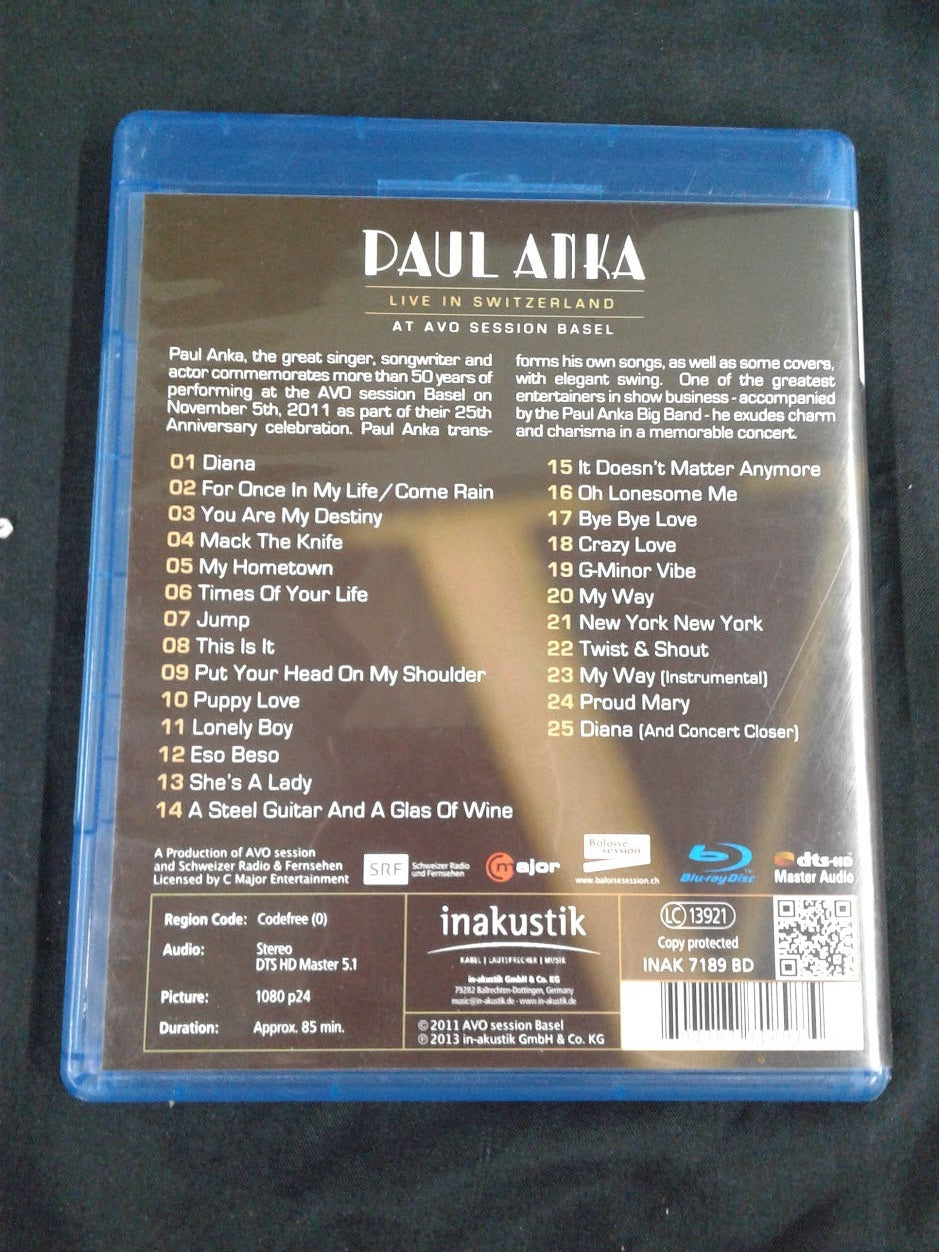 Blu ray Paul Anka Live in Switzerland