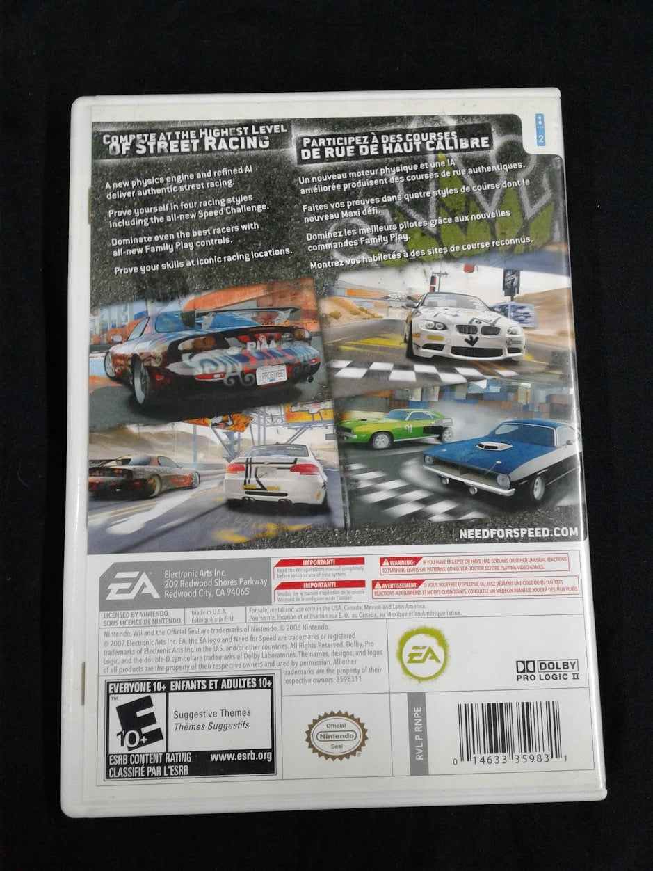 Wii Need for speed Prostreet