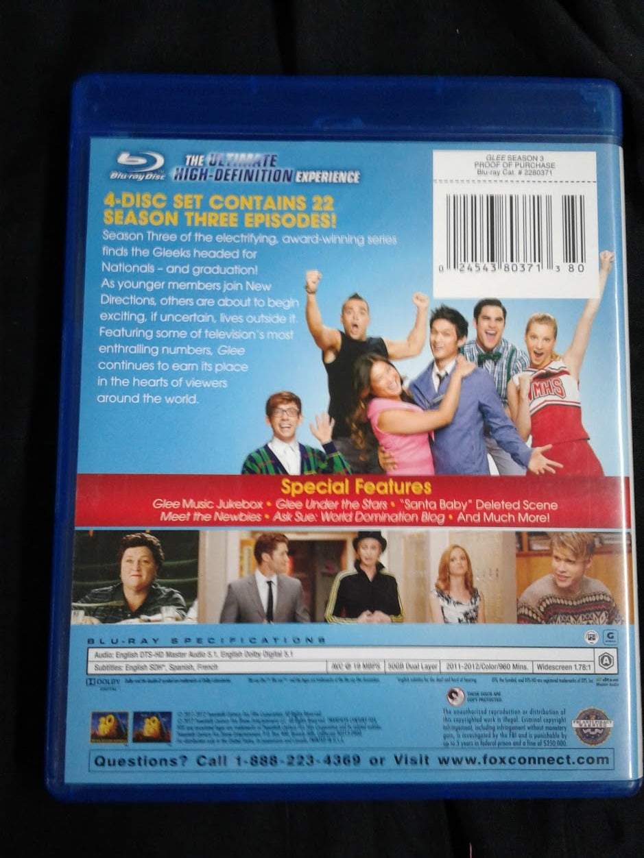 Blu ray Glee Saison 3 – Boutique SSVP-Leclerc