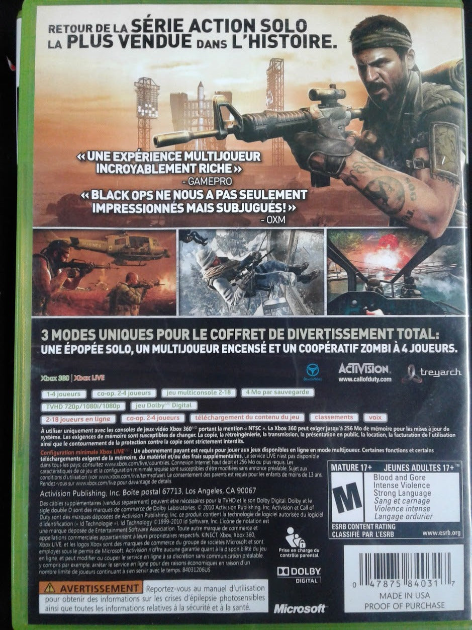 Xbox 360 Call of duty Black ops