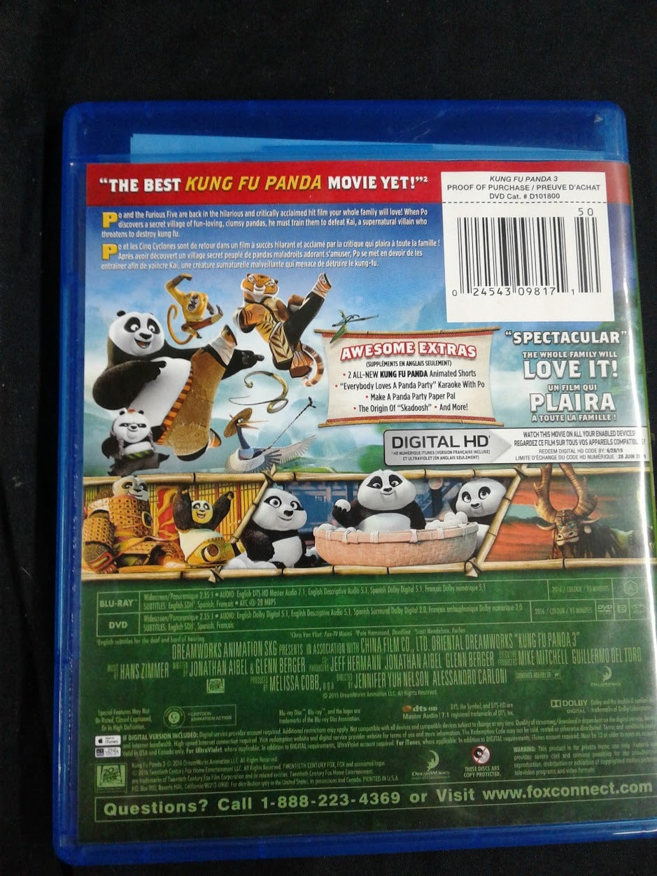 Blu ray Kung Fu Panda 3