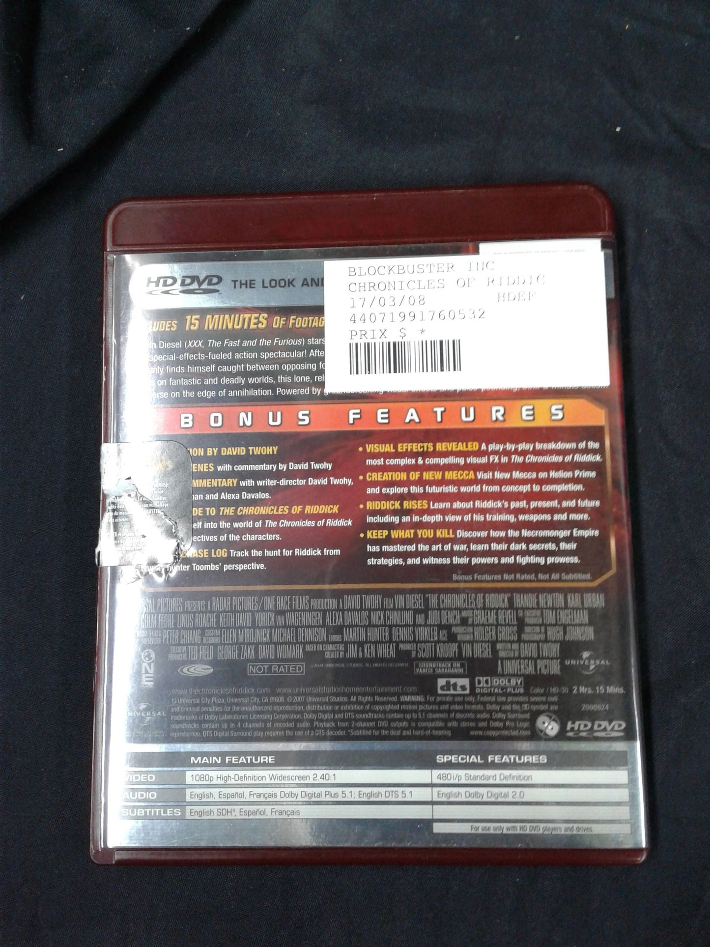 DVD Les chroniques de Riddick